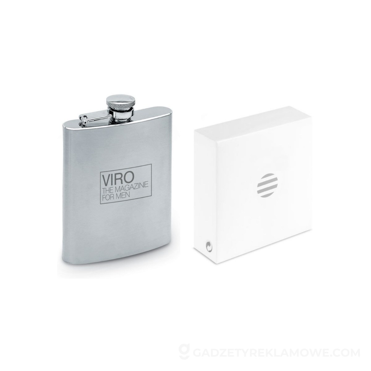 Cienka piersiówka SLIMMY FLASK - srebrna