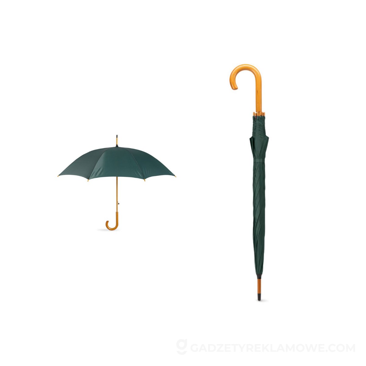 Parasol z drewnianą rączką CUMULI - zielony