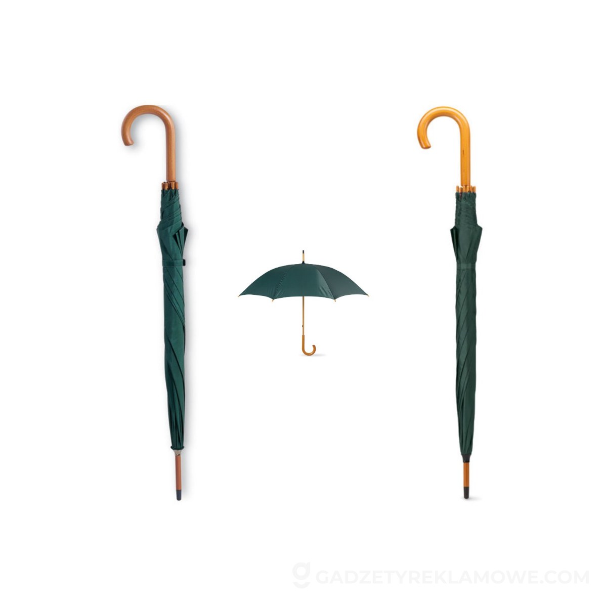 Parasol z drewnianą rączką CALA - zielony