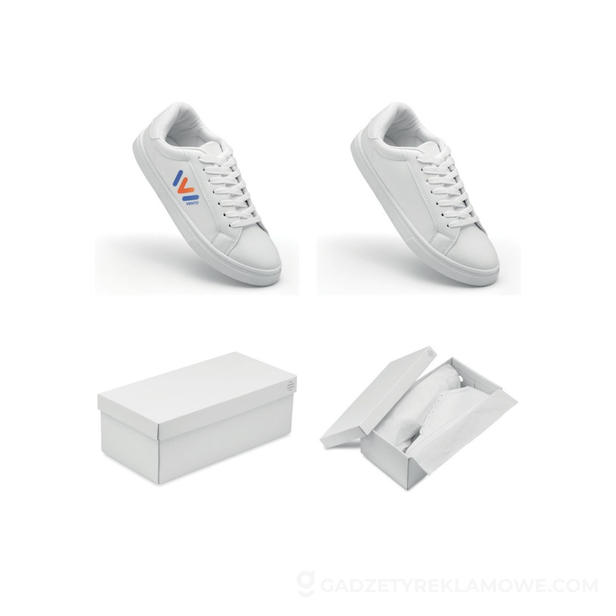 Trampki z PU 37 BLANCOS - białe