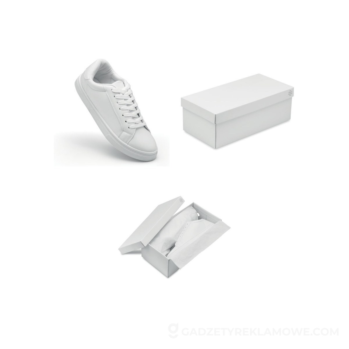 Trampki z PU 39 BLANCOS - białe