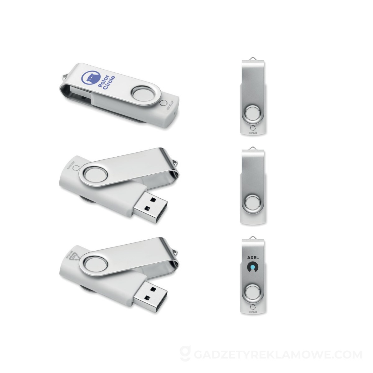 Gadżetowe nowinki na 2025 – co podbije serca klientów? 4 USB 16G z ABS z recyklingu MO2080-06 TECHMATE RABS - białe
