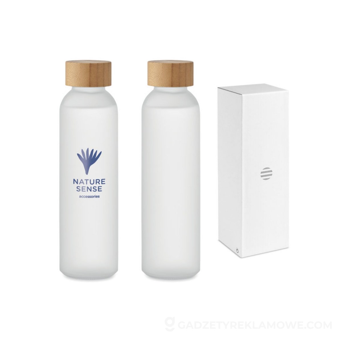 Butelka z matowego szkła 500 ml ABE - przezroczysta biała