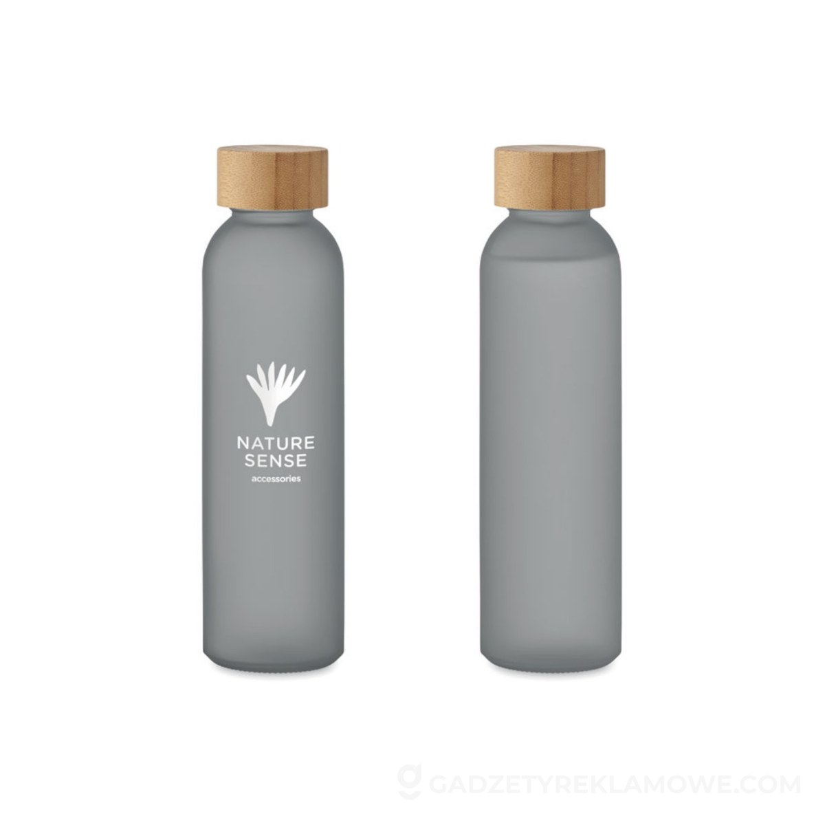 Butelka z matowego szkła 500 ml ABE - przezroczysta szara