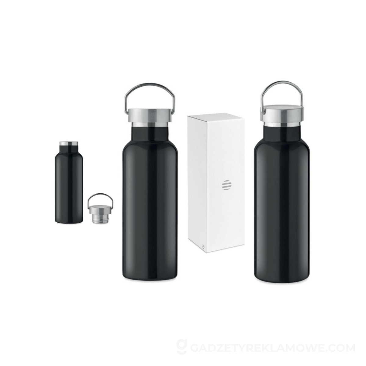 Butelka podwójna ścianka500 ml FLORENCE - czarna