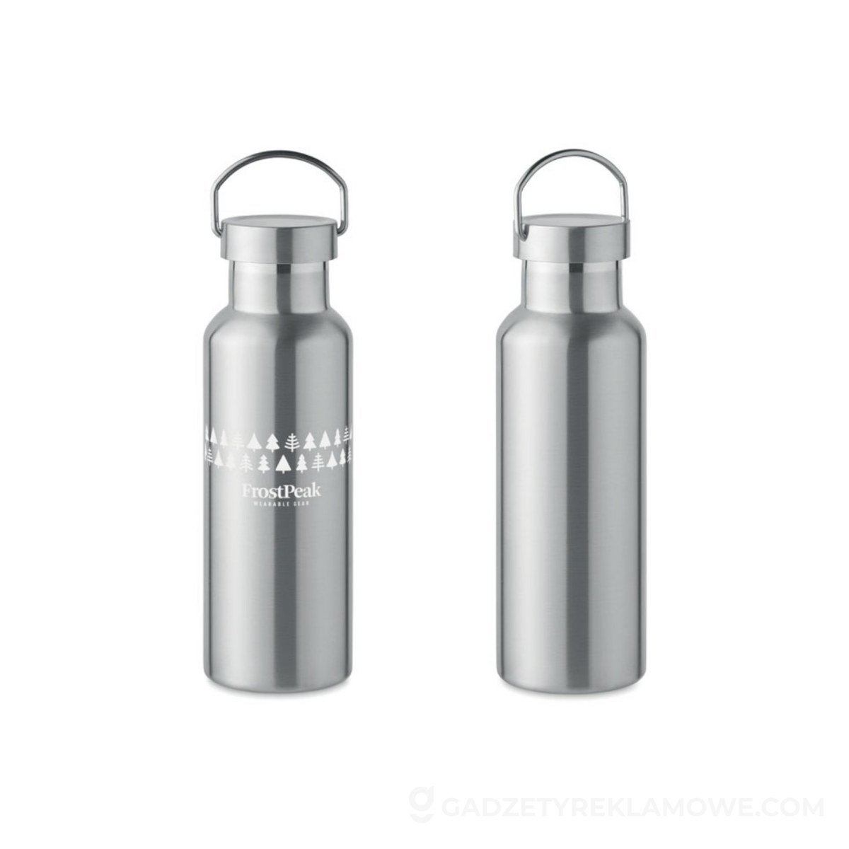 Butelka podwójna ścianka500 ml FLORENCE - srebrna