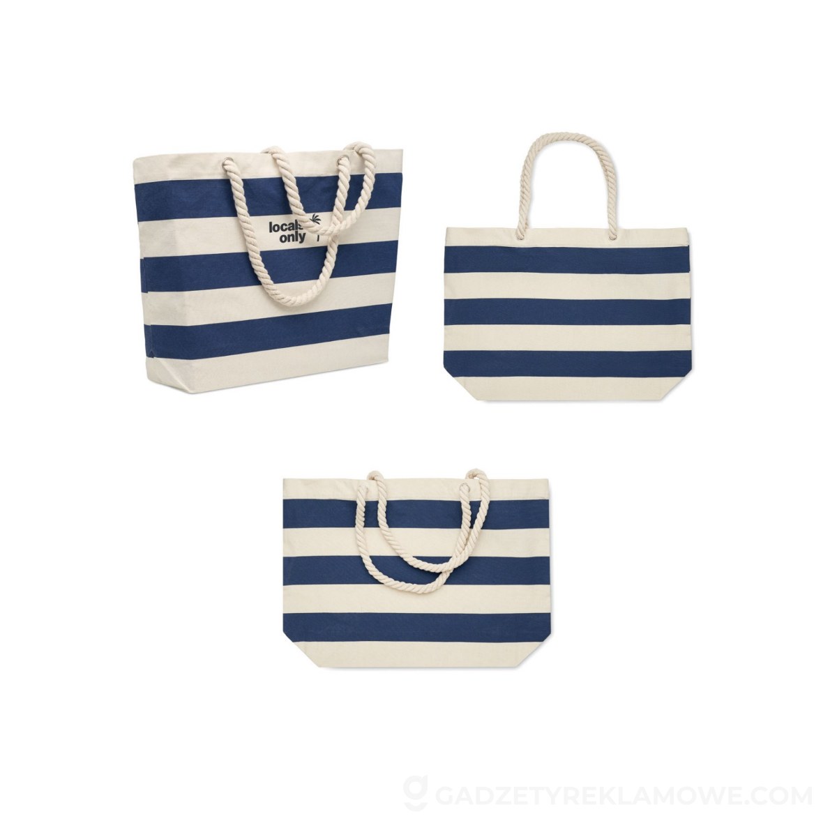 Torba plażowa bawełna 220gr/m² HEAVEN STRIPE - niebieska