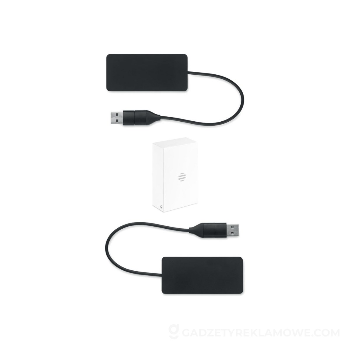 3-portowy hub USB kabel 20cm HUB-C - czarny