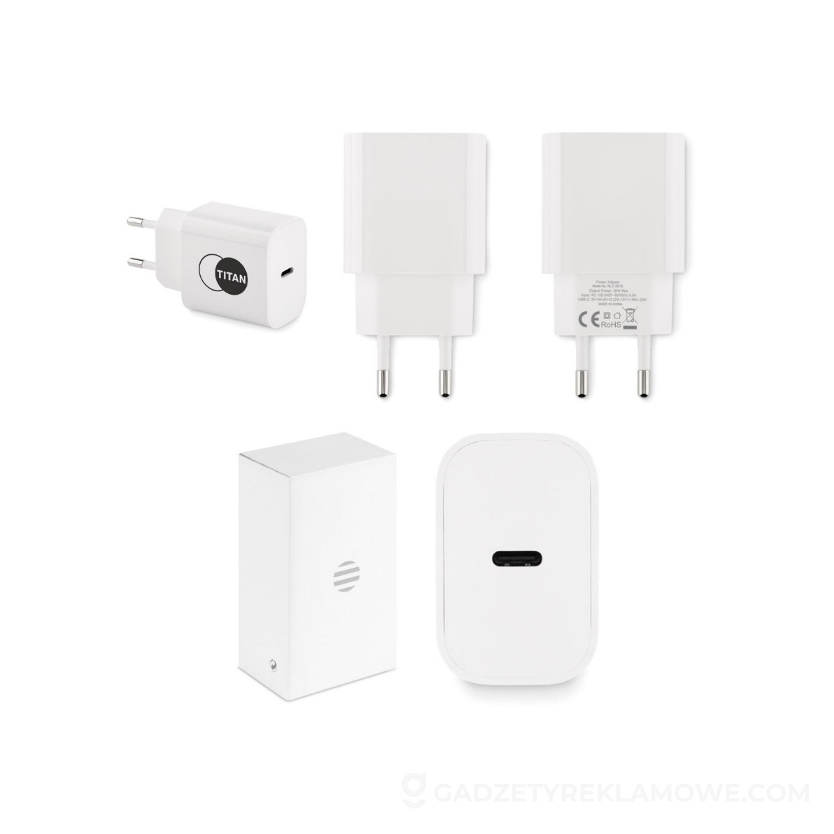 Ładowarka USB 20W z wtyczką EU PLUGME - biała