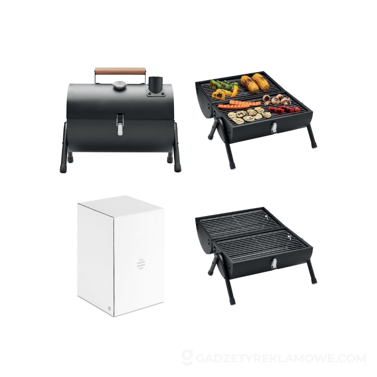 Przenośny grill z kominem CHIMEY - czarny