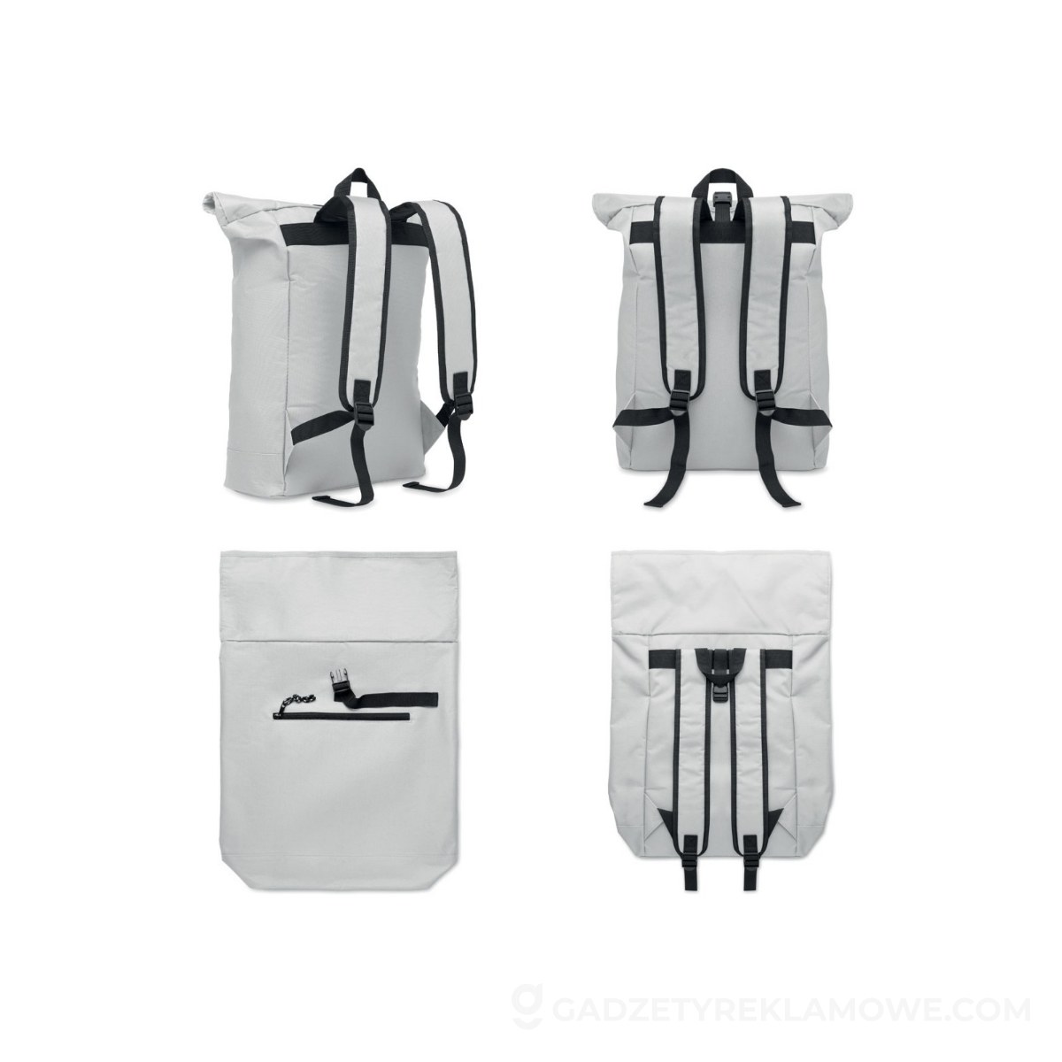 Plecak rolltop poliester 600D IREA - biały