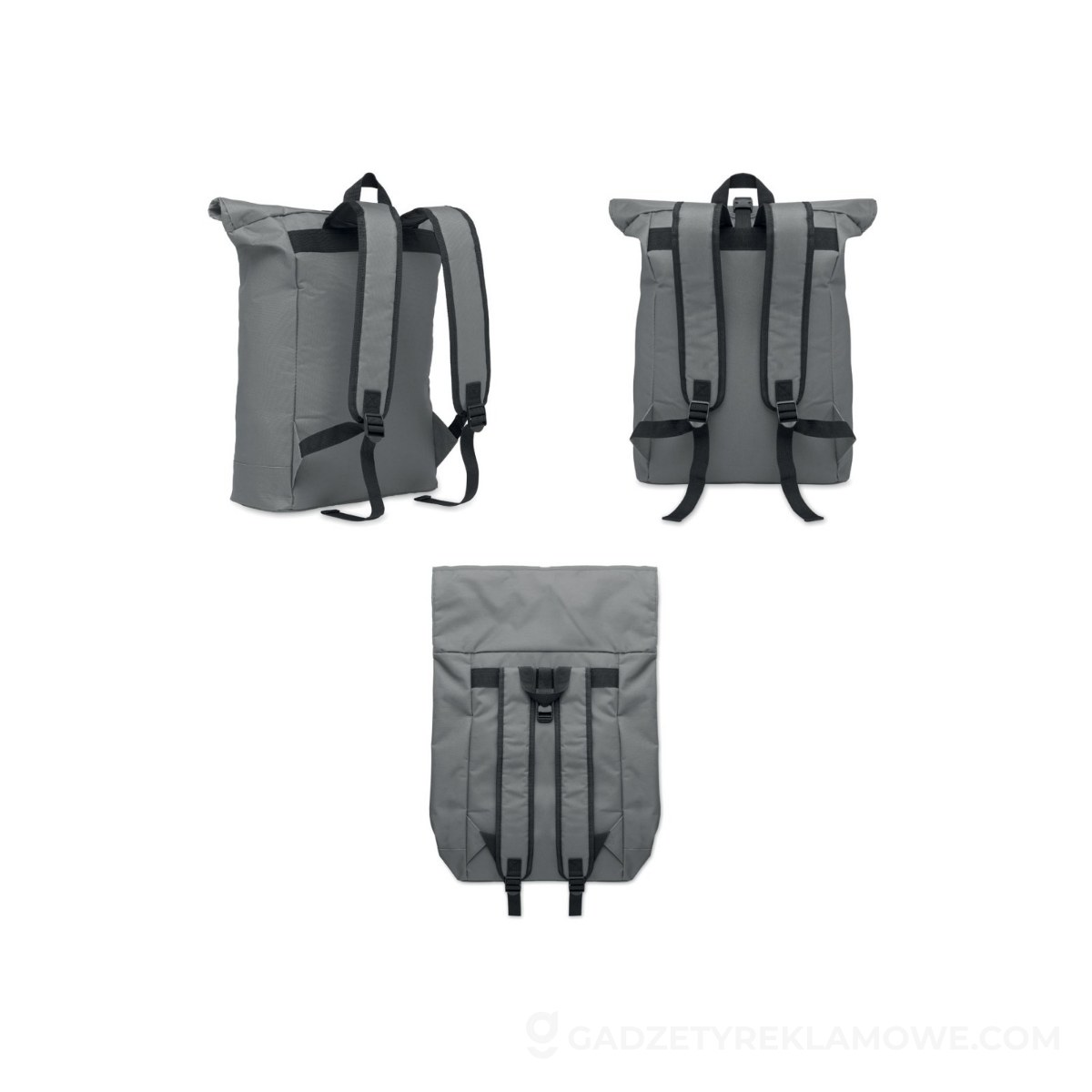Plecak rolltop poliester 600D IREA - ciemnoszary