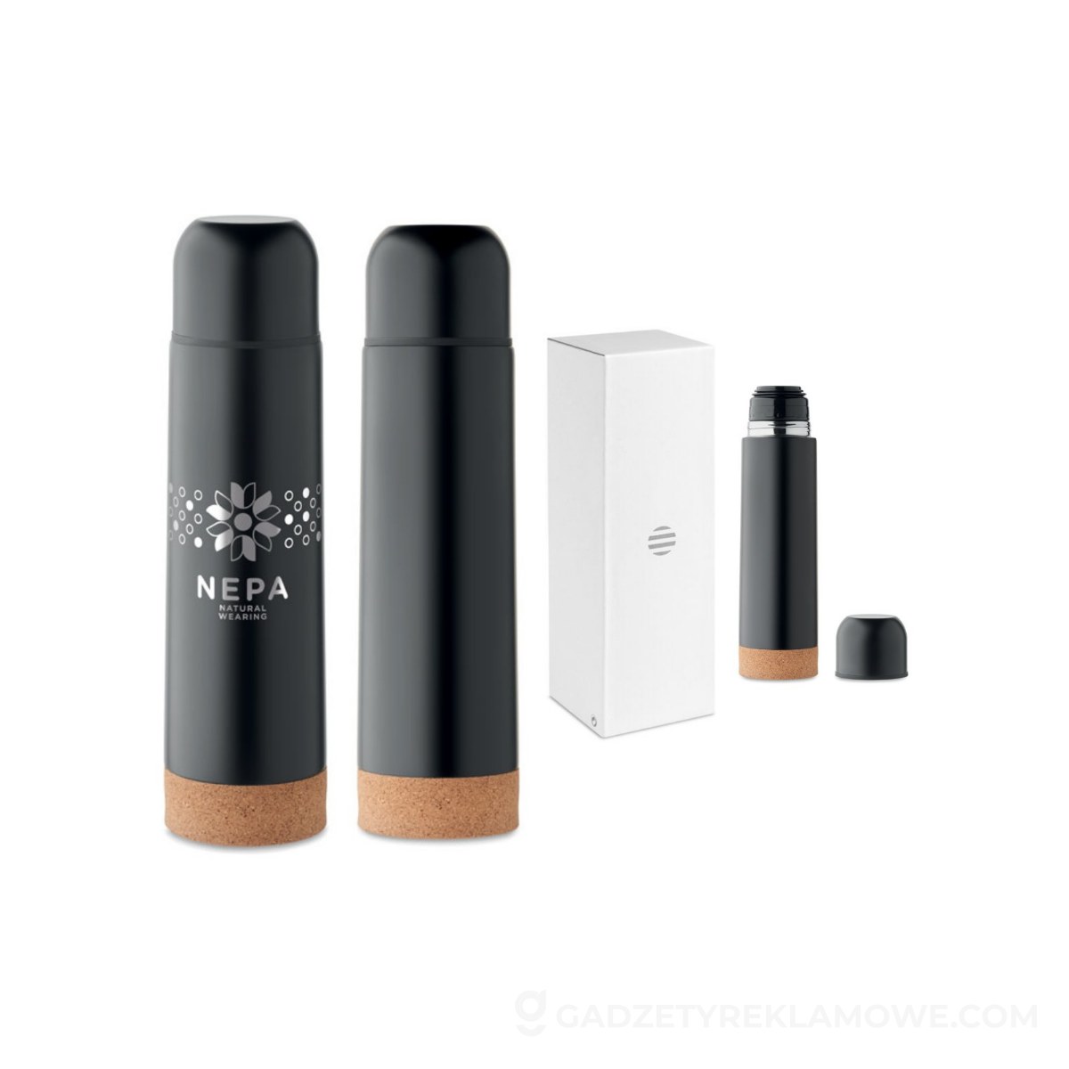 Butelka dwuścienna 500ml AVENTUR - czarna