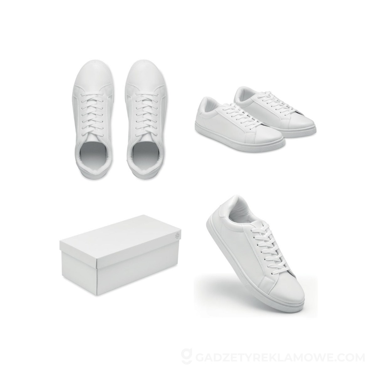 Trampki z PU rozmiar 46 BLANCOS - białe