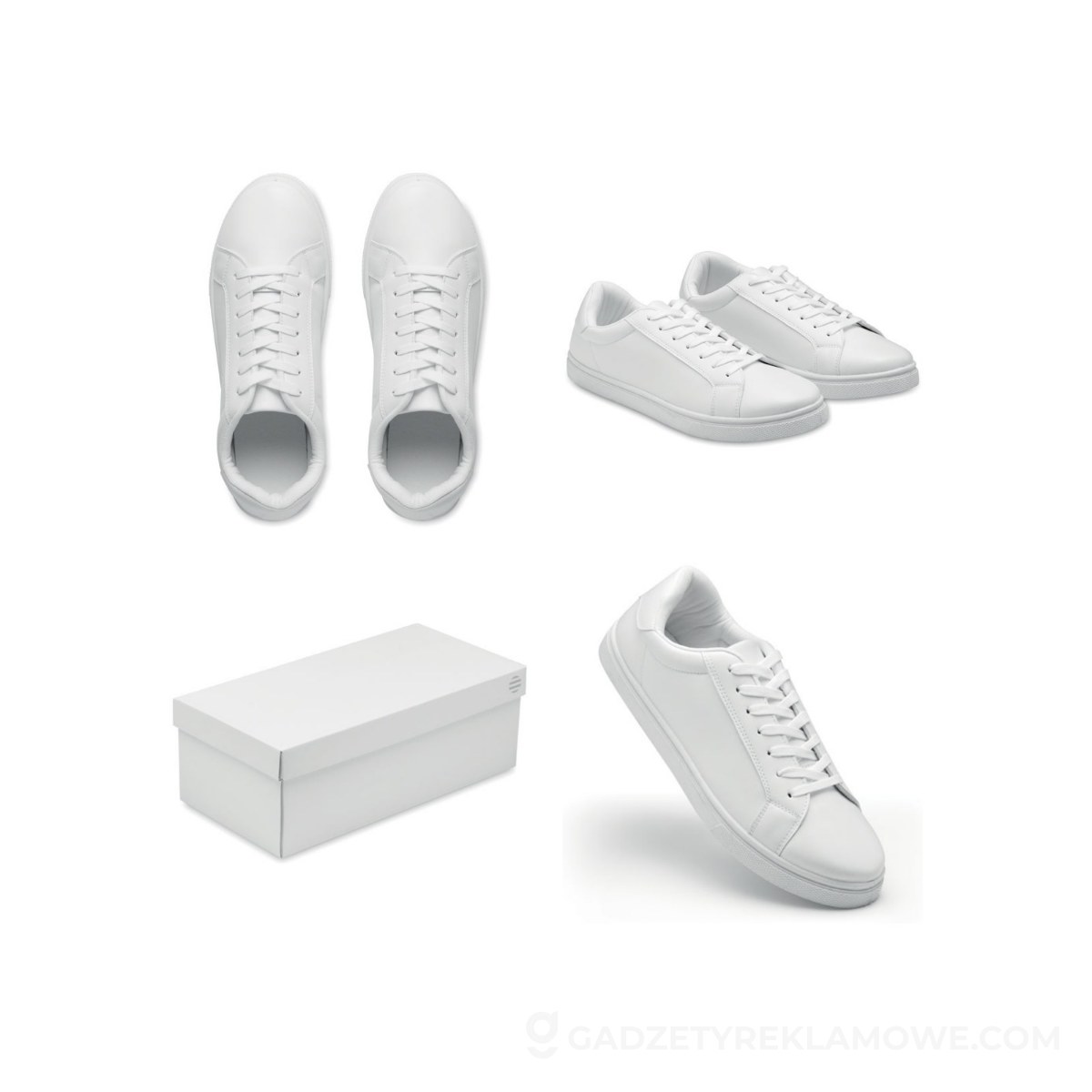 Trampki z PU rozmiar 47 BLANCOS - białe