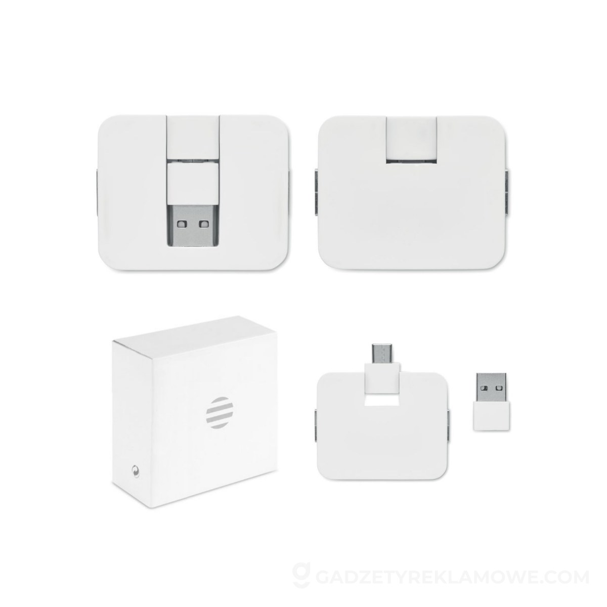 4-portowy USB SQUARE-C - biały