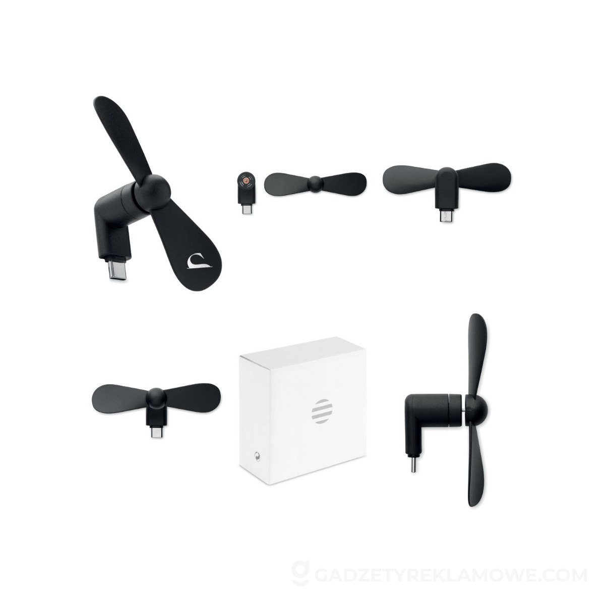 Przenośny wentylator USB PHAN - czarny