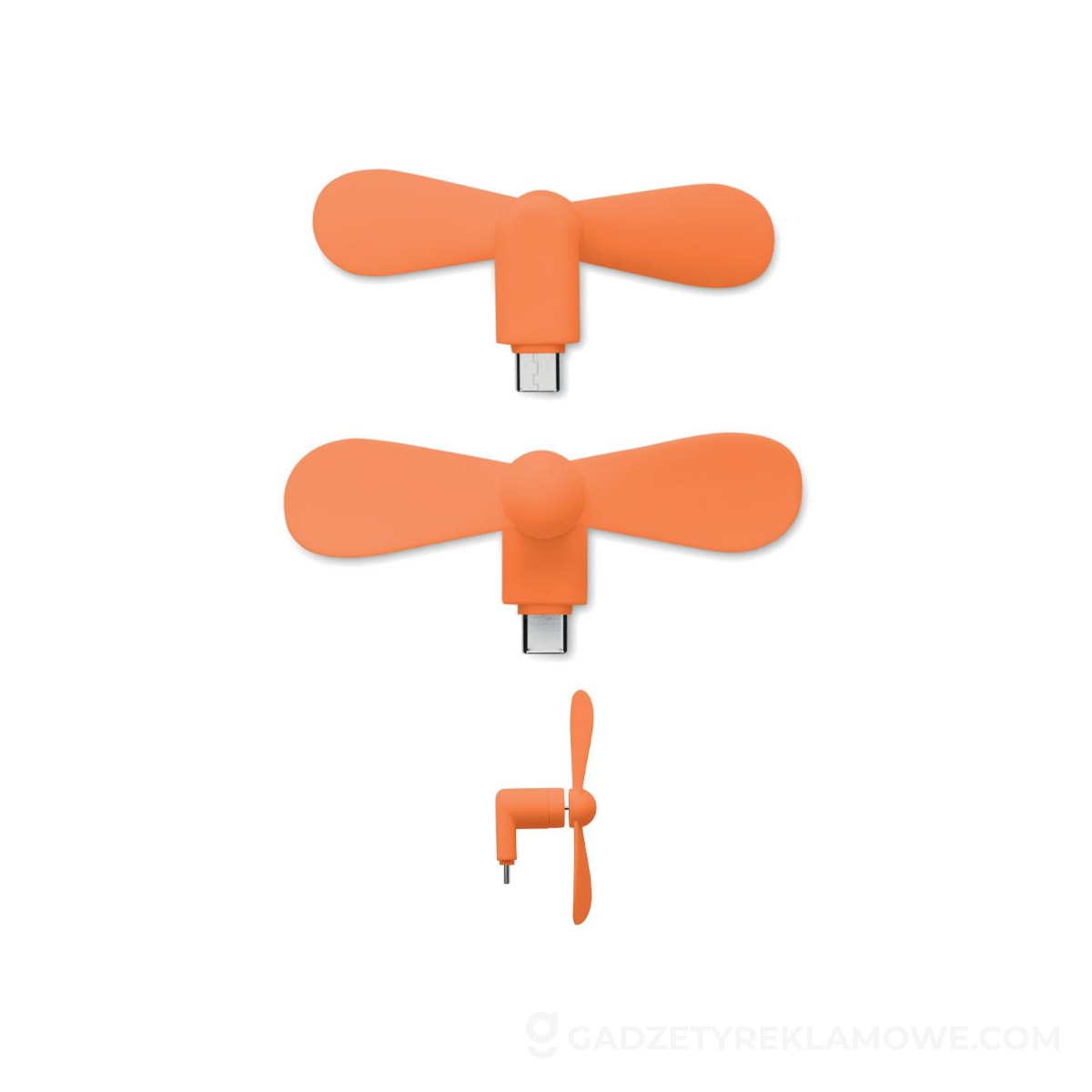 Przenośny wentylator USB PHAN - pomarańczowy