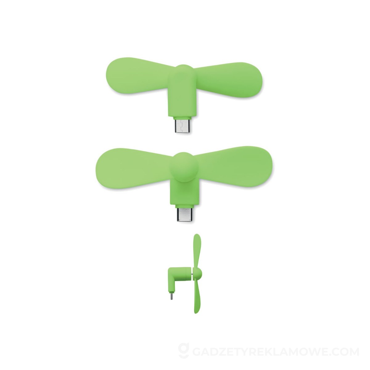 Przenośny wentylator USB PHAN - limonkowy