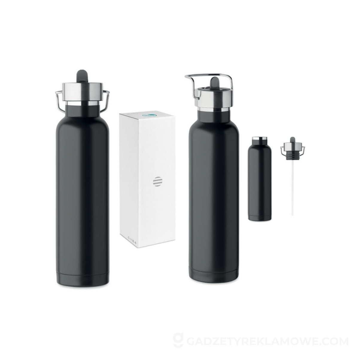 Butelka dwuścienna 660 ml RIFLOW - czarna