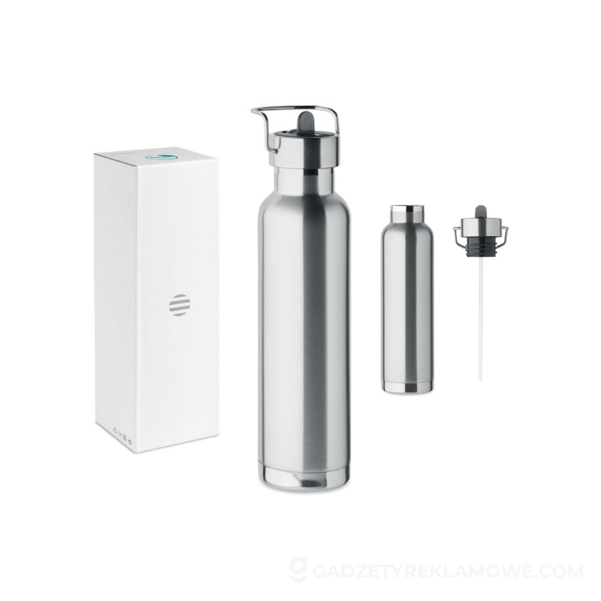 Butelka dwuścienna 660 ml RIFLOW - srebrna
