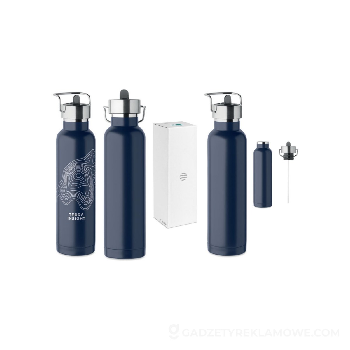Butelka dwuścienna 660 ml RIFLOW - ciemnogranatowa