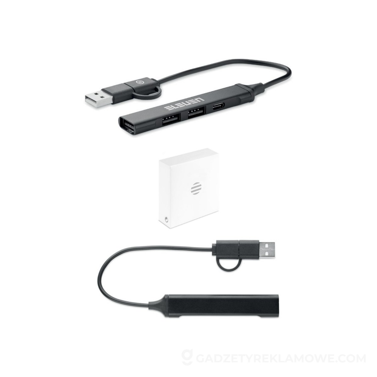 Hub USB z 4 portami 19 cm CURRENT - czarny