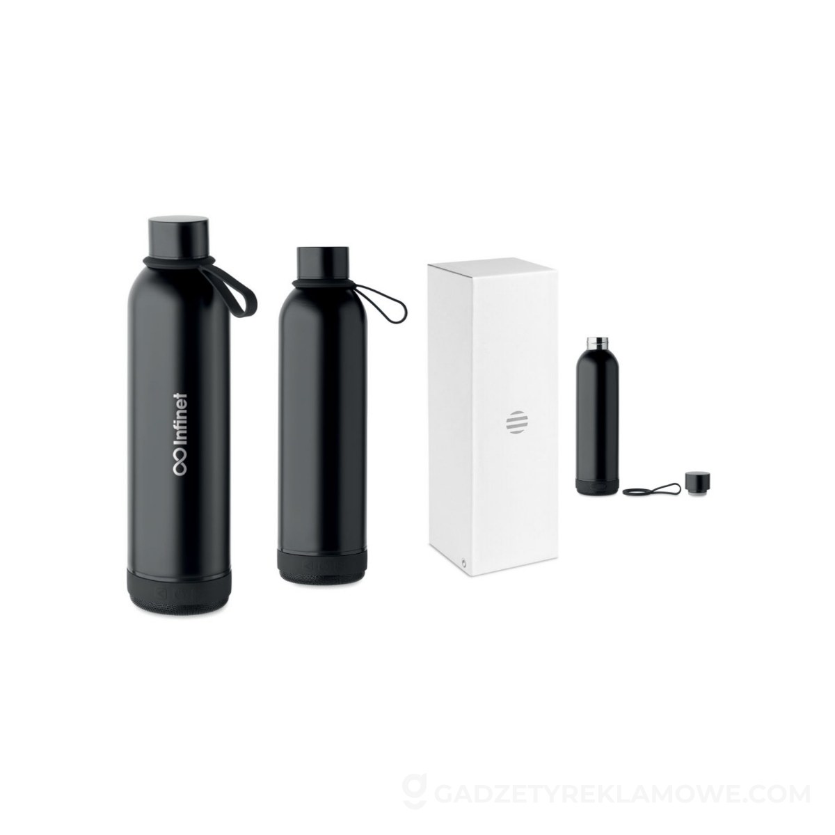 Butelka dwuścienna 500 ml MUSEY - czarna