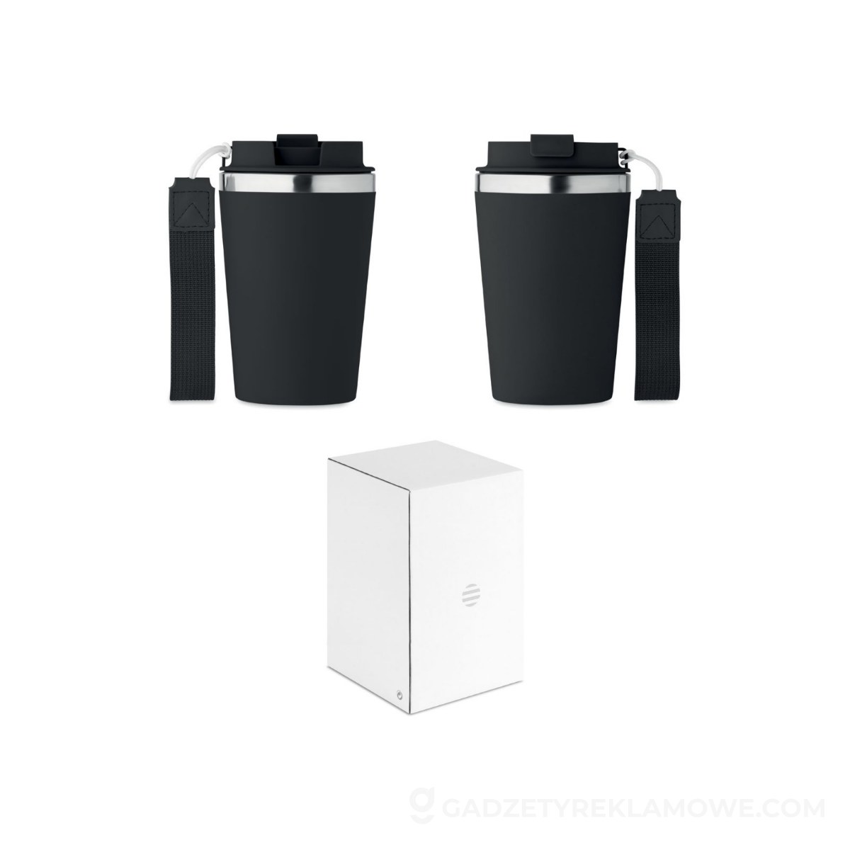 Kubek dwuścienny 350 ml TOPAZ - czarny