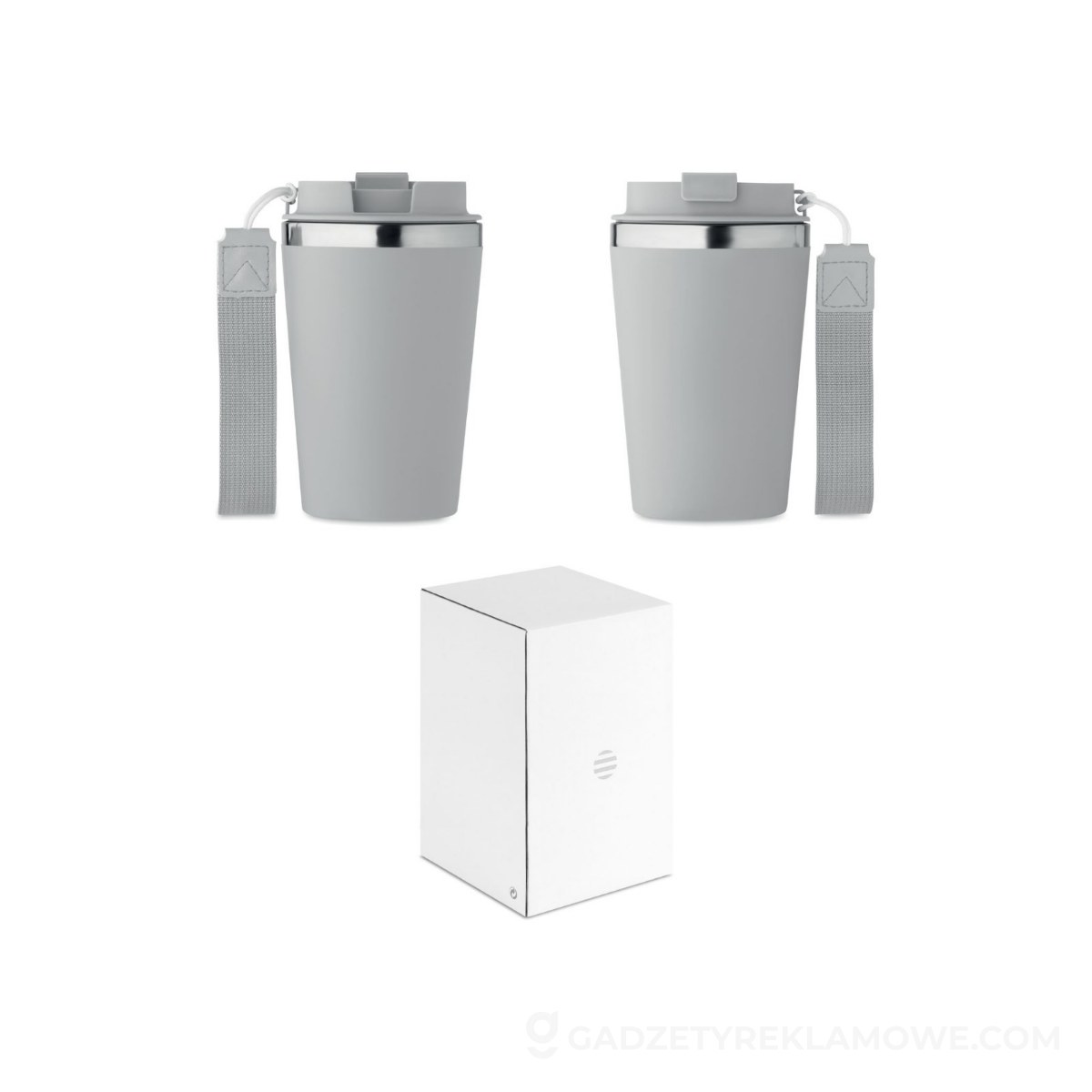 Kubek dwuścienny 350 ml TOPAZ - szary