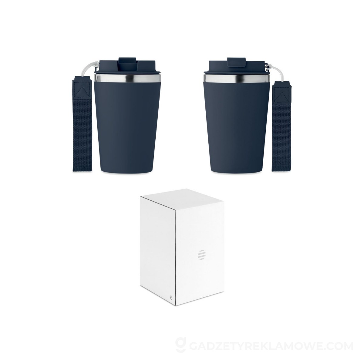 Gadżety reklamowe Sanok 12 Kubek dwuścienny 350 ml TOPAZ - ciemnogranatowy