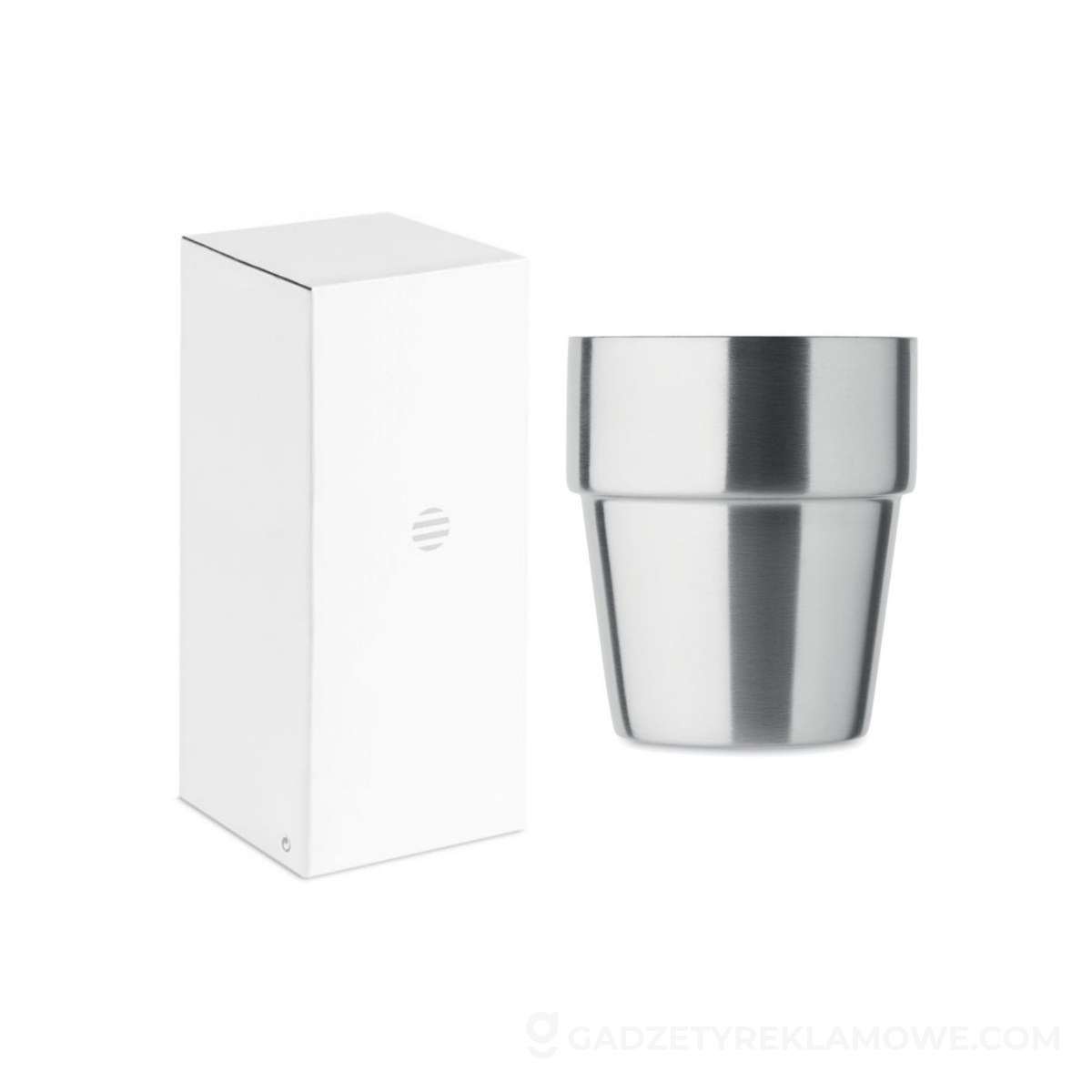 Gadżety reklamowe Koło 10 Kubek dwuścienny 250 ml ACERITO - srebrny