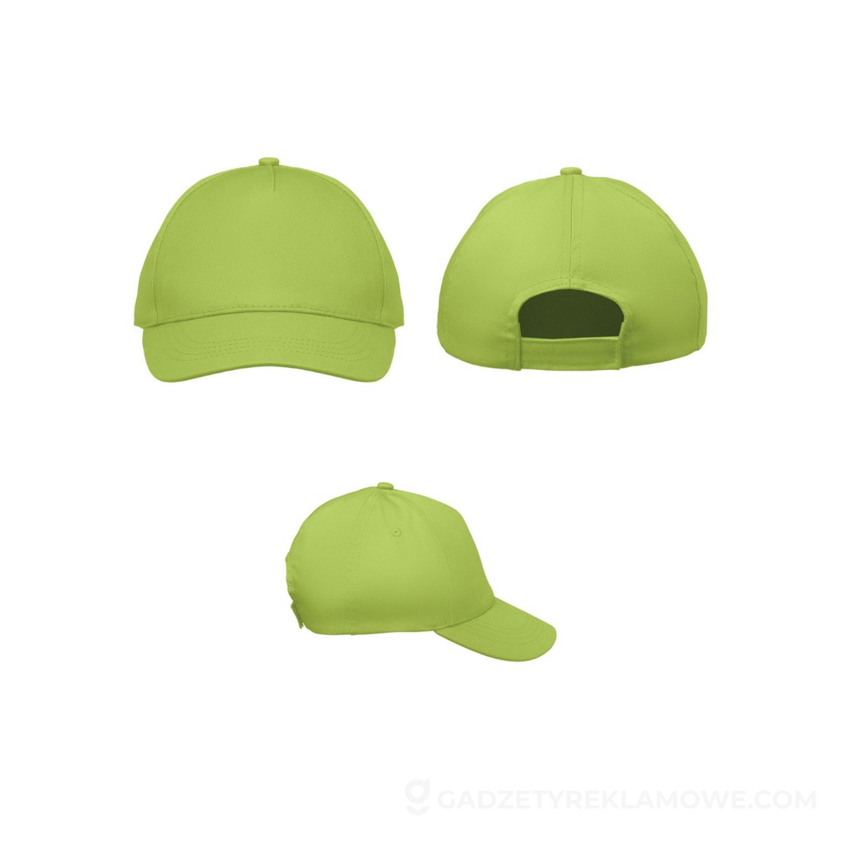 Czapka dla dzieci 5 paneli. BUZZ KIDS - limonkowa