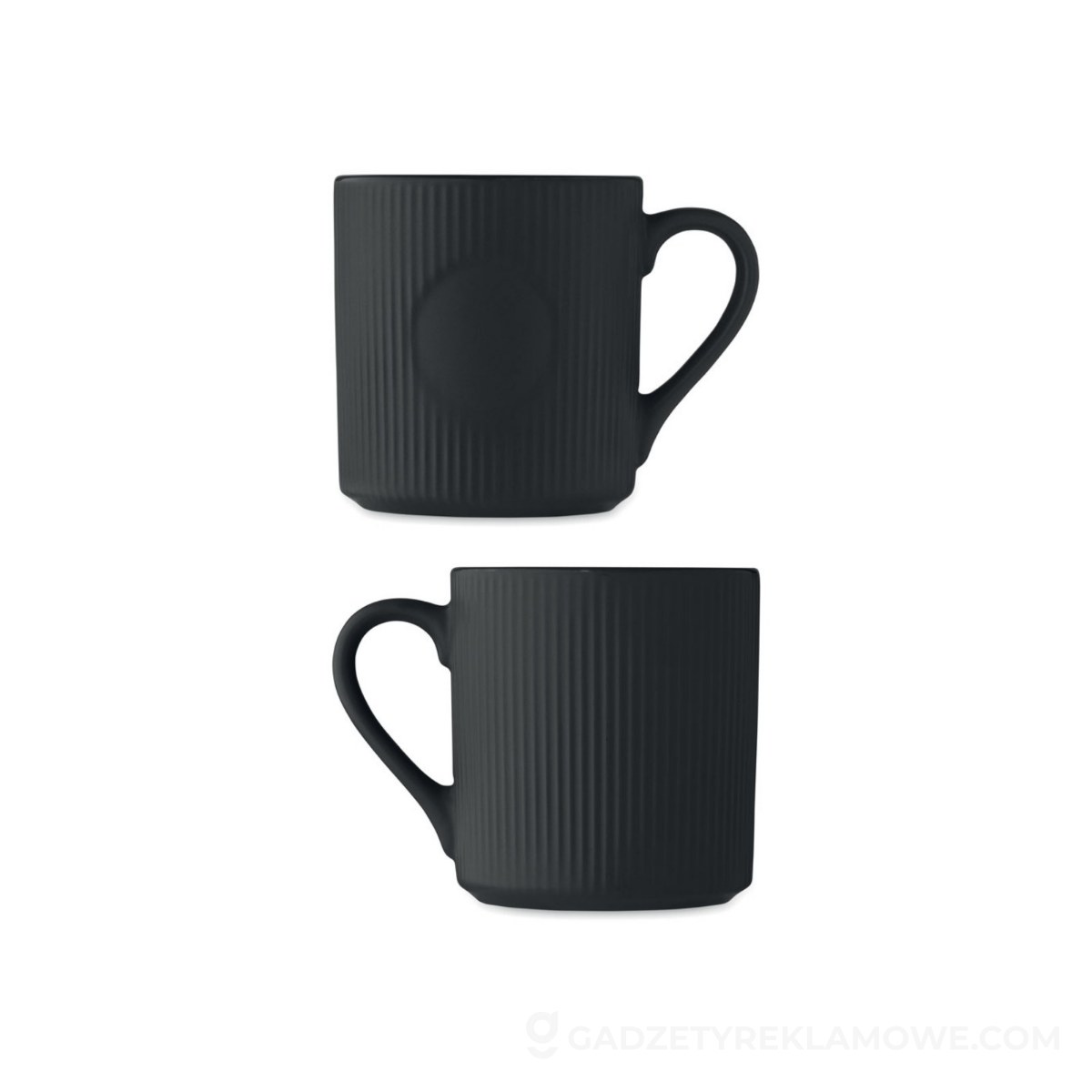 Kubek ceramiczny w prążki 340 m RIBMUG - czarny