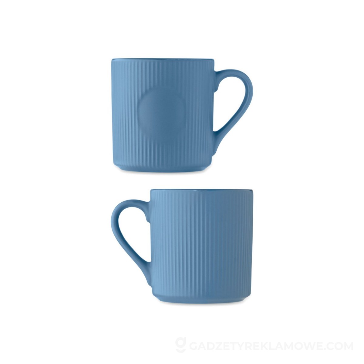 Kubek ceramiczny w prążki 340 m RIBMUG - niebieski