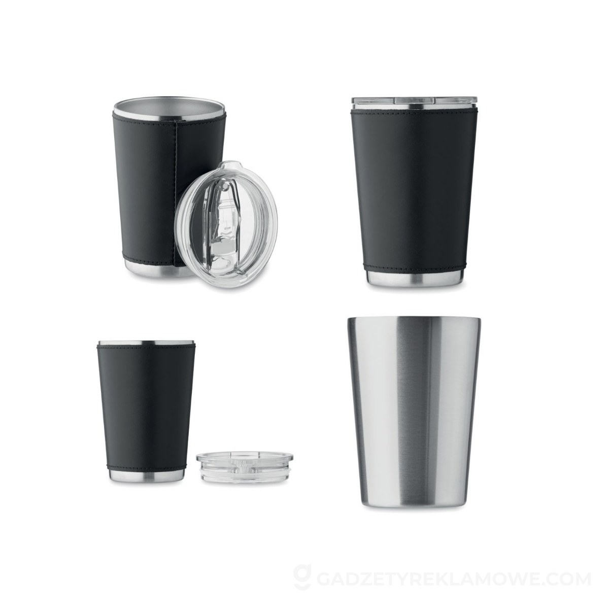 Kubek dwuścienny Tumlado 350 ml - czarny