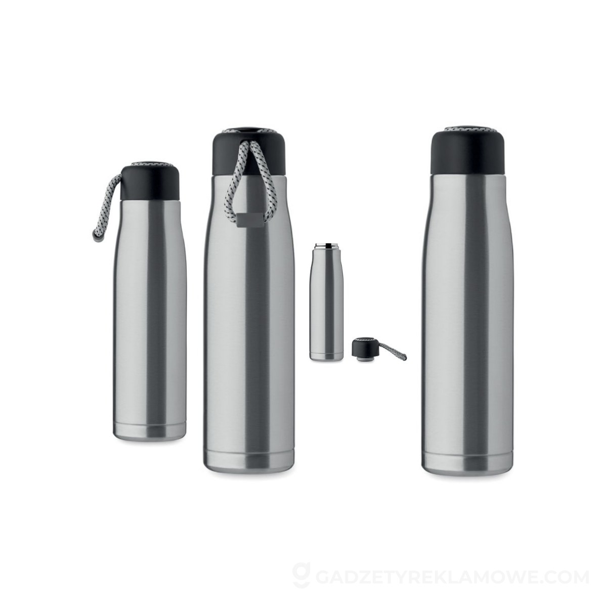 Butelka dwuścienna 500 ml CORDLE - srebrna