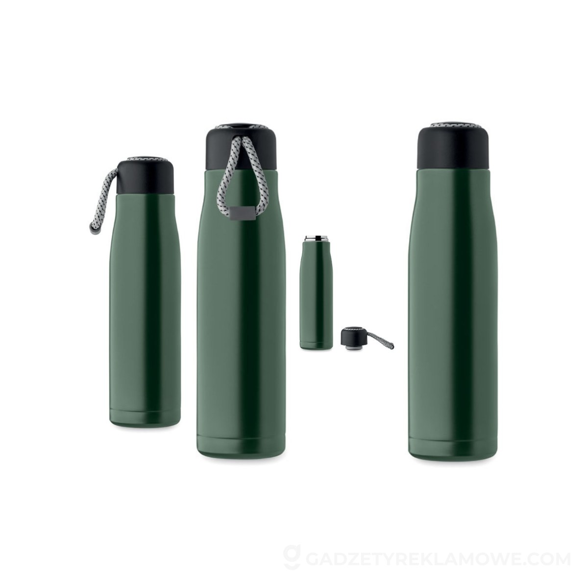 Gadżety reklamowe Pszczyna 11 Butelka dwuścienna 500 ml CORDLE - ciemnozielona