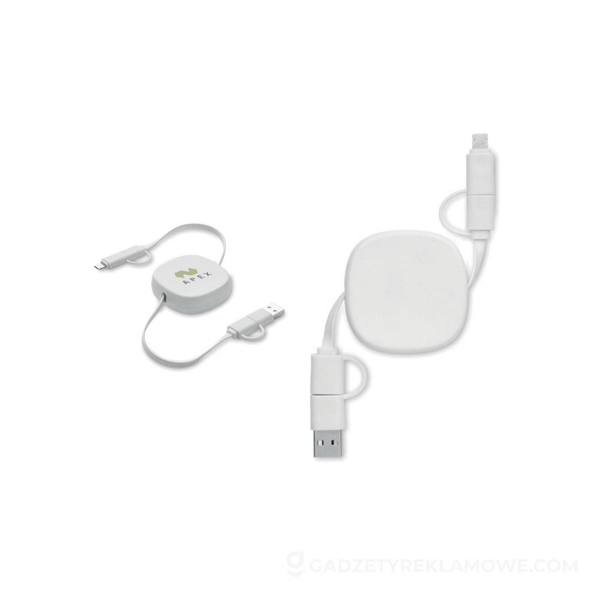 Zwijany kabel ładujący o mocy 6 LINEA - biały