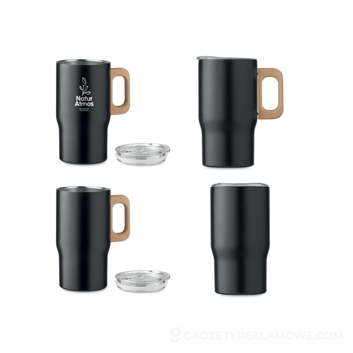 Kubek z podwójną ścianką 350 ml Tumboo - czarny