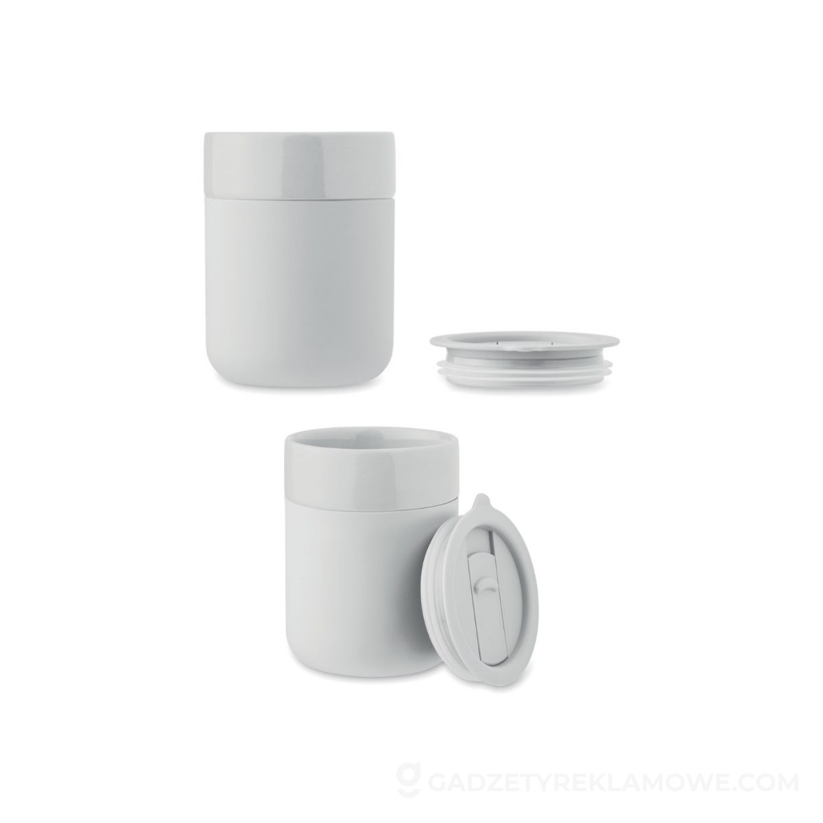 Gadżety reklamowe Rzeszów 4 Kubek ceramiczny 330 ml QERAM - biały