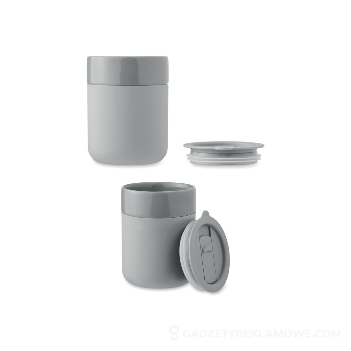 Kubek ceramiczny 330 ml QERAM - szary