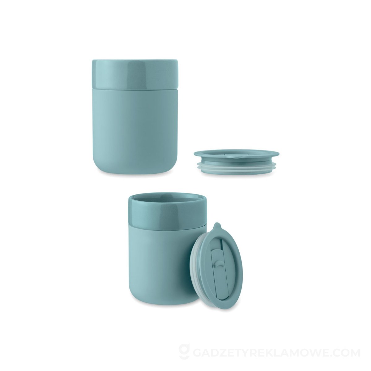 Kubek ceramiczny 330 ml QERAM - turkusowy
