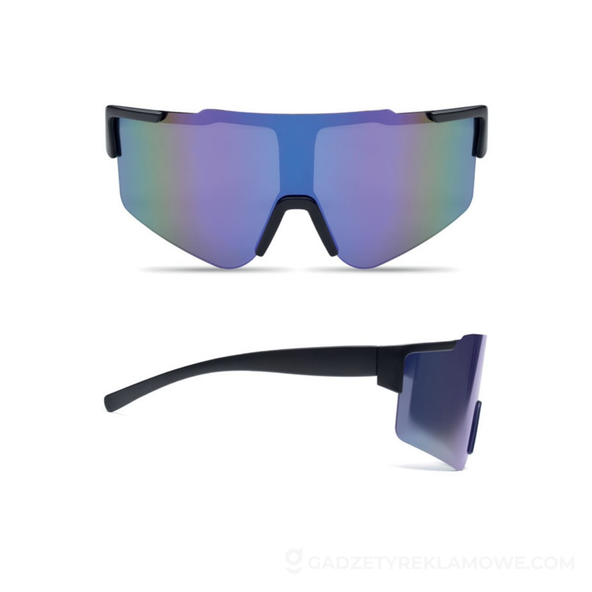 Lustrzane sportowe okulary prze SHINE - niebieskie