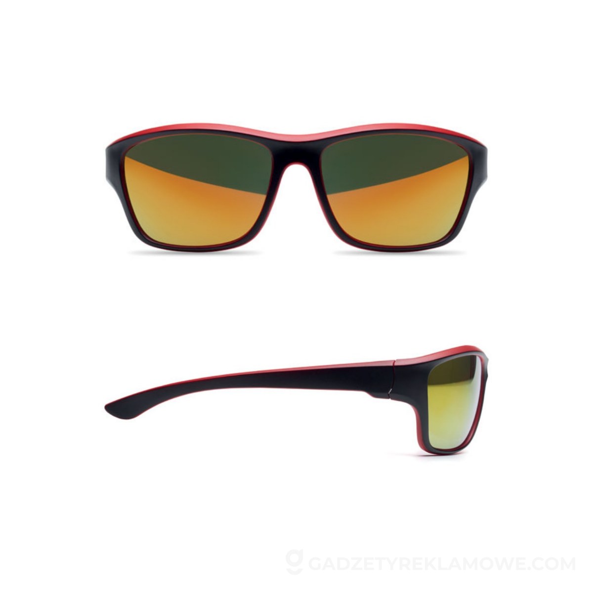Lustrzane sportowe okulary prze YUMA - czerwone