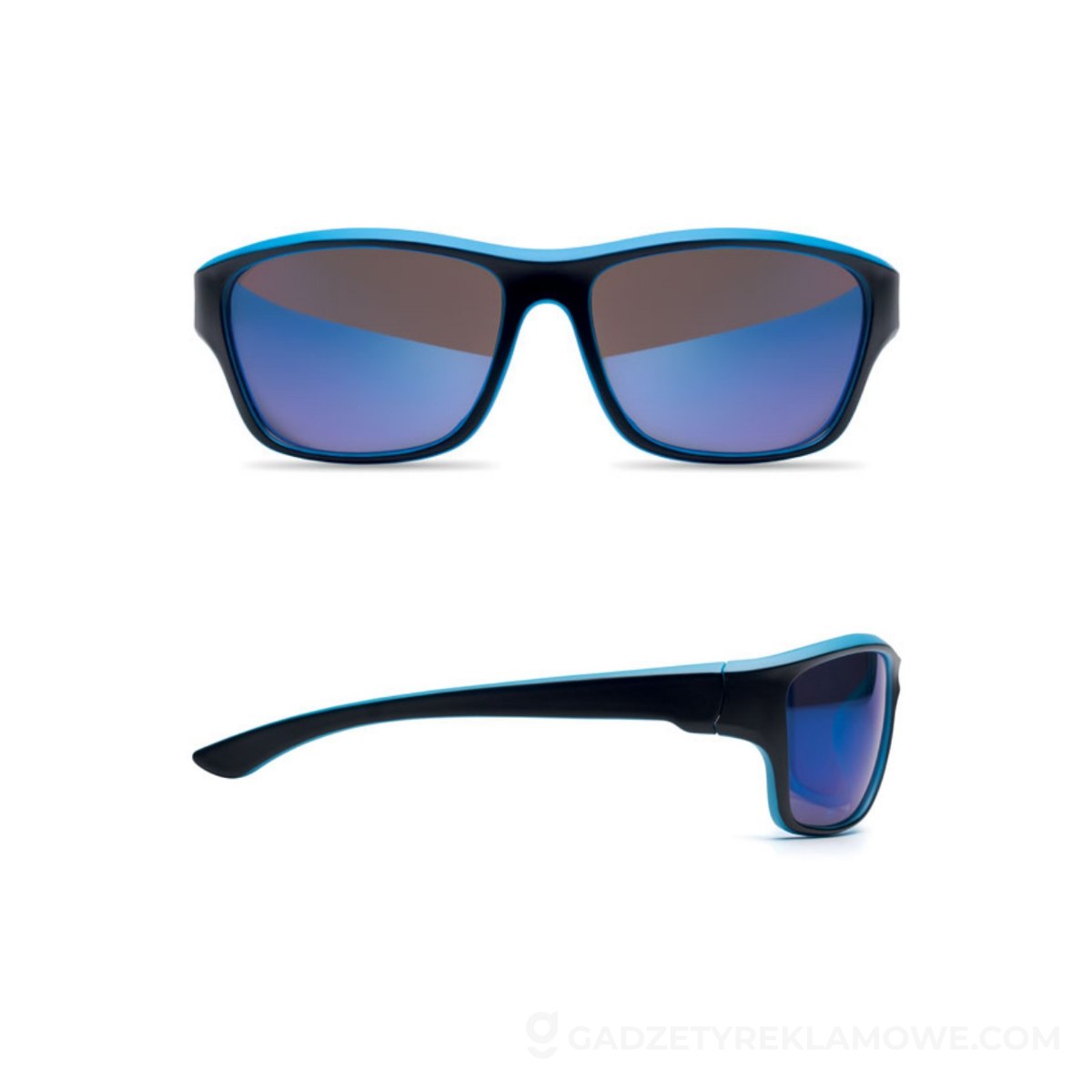 Lustrzane sportowe okulary prze YUMA - turkusowe