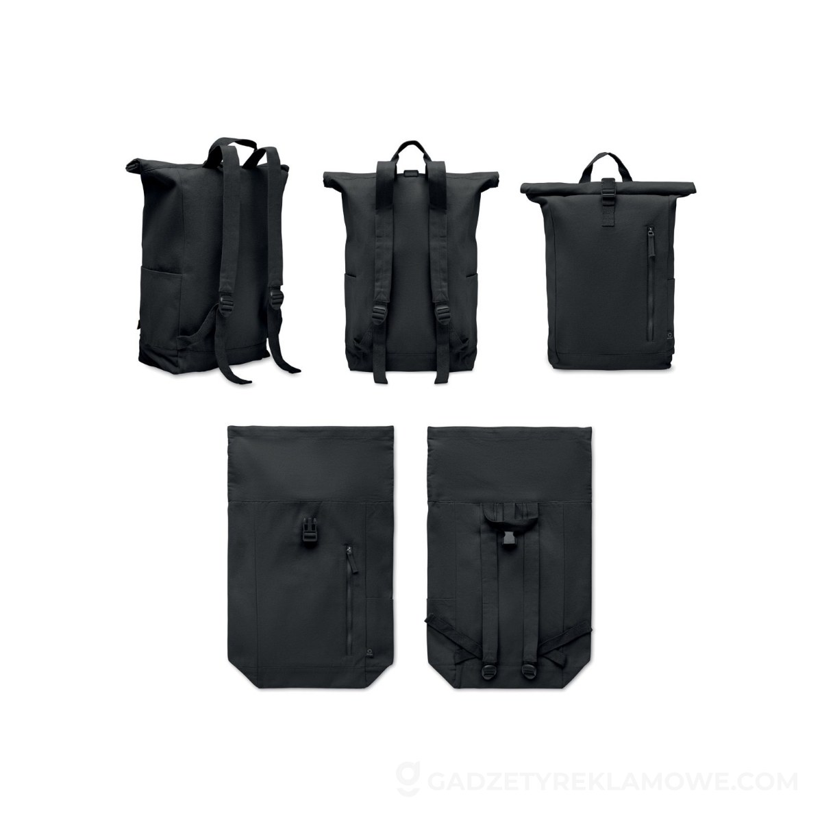 Plecak typu rolltop 390 gr/m² KAMET - czarny