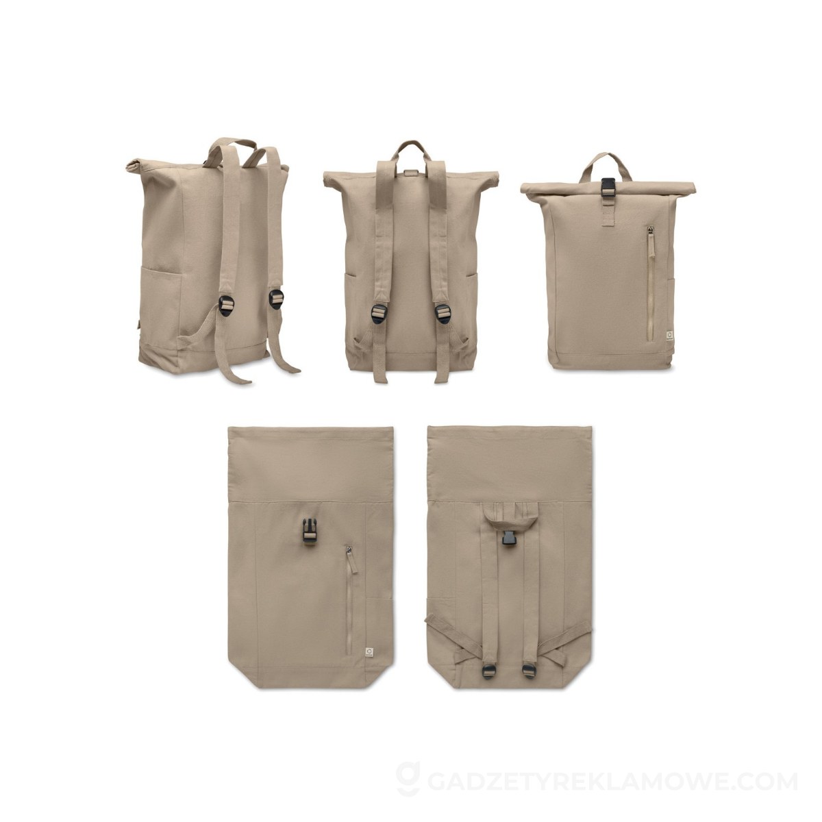 Plecak typu rolltop 390 gr/m² KAMET - khaki