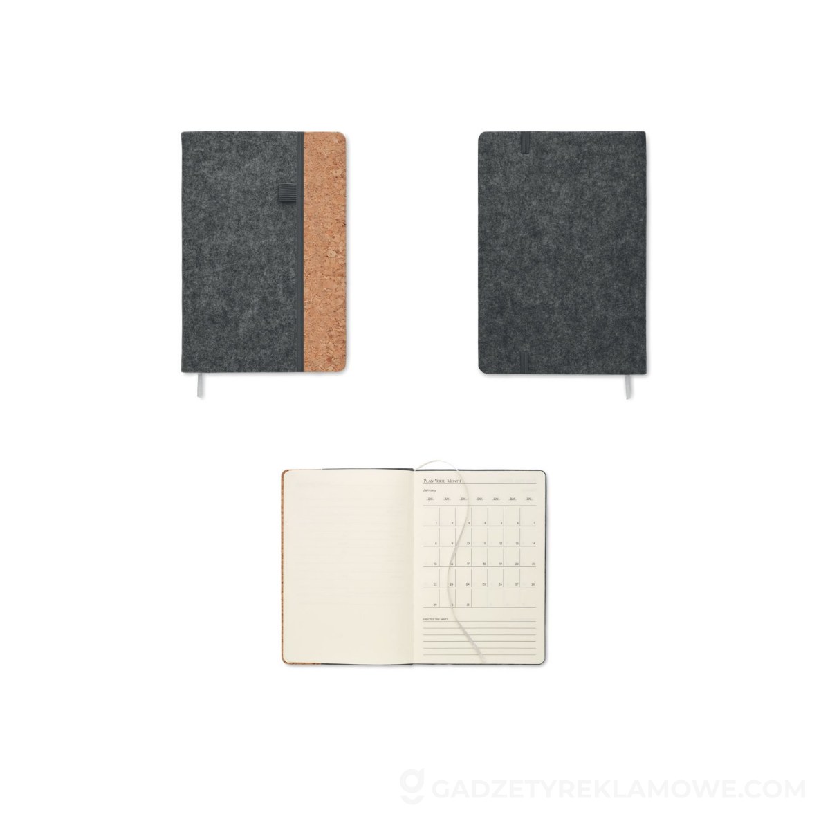 Notatnik korkowy A5 RPET CORKBOOK - szary