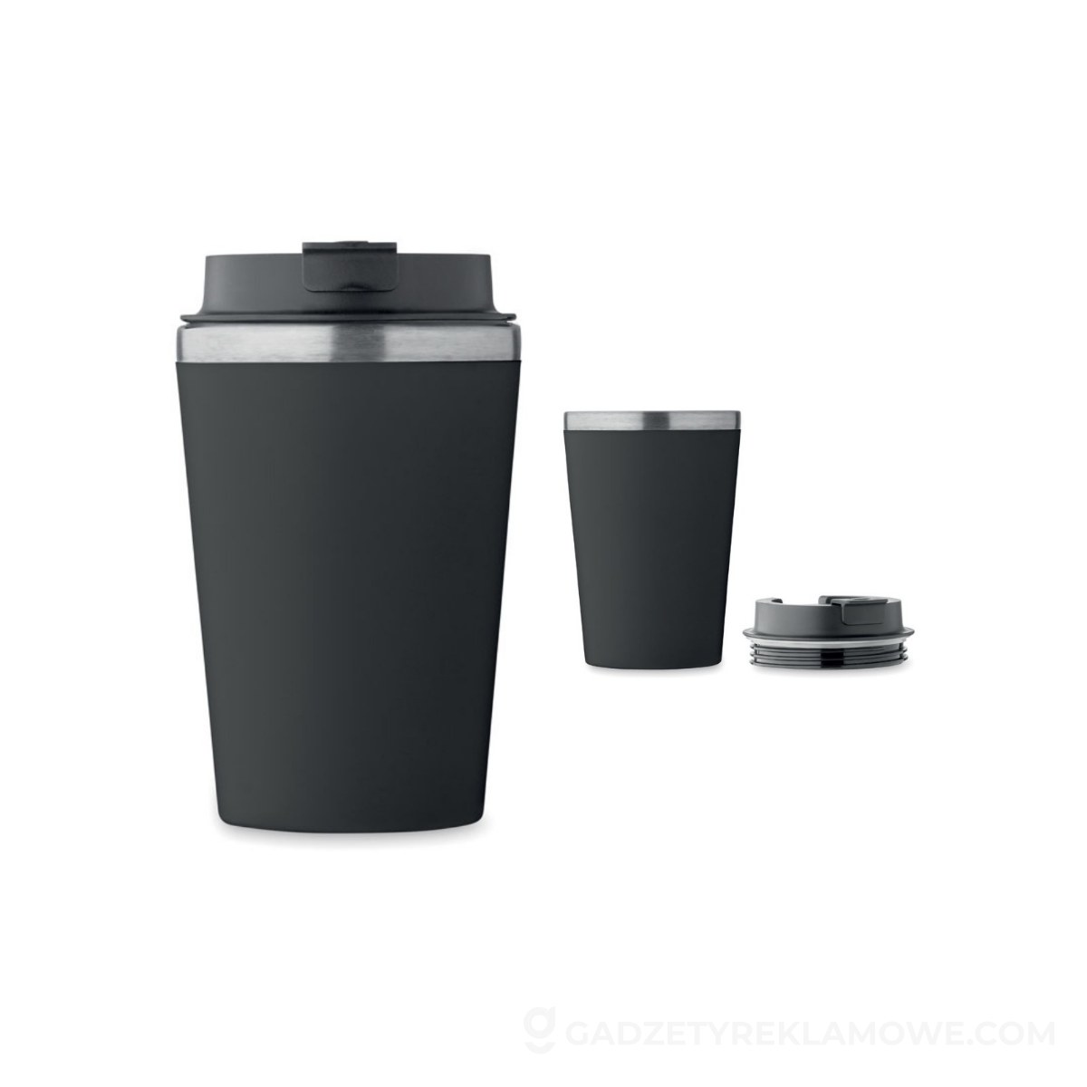 Kubek z warstwą ceramiczną 350 BLERM - czarny
